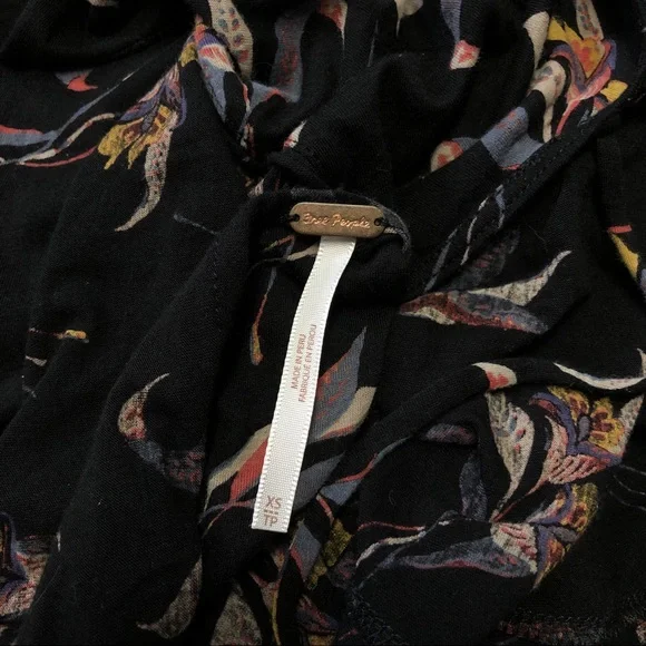 Free People Anthropologie Elsa Floral Print Twisted Open Back Shirt Blouse Top - Picture 8 of 8